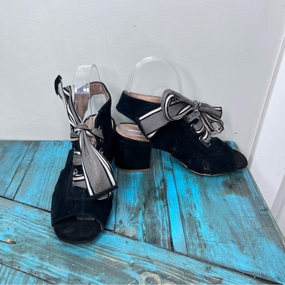 Emilie Karston Faux Suede Lace Up Heels Size 36 - Picture 2 of 10